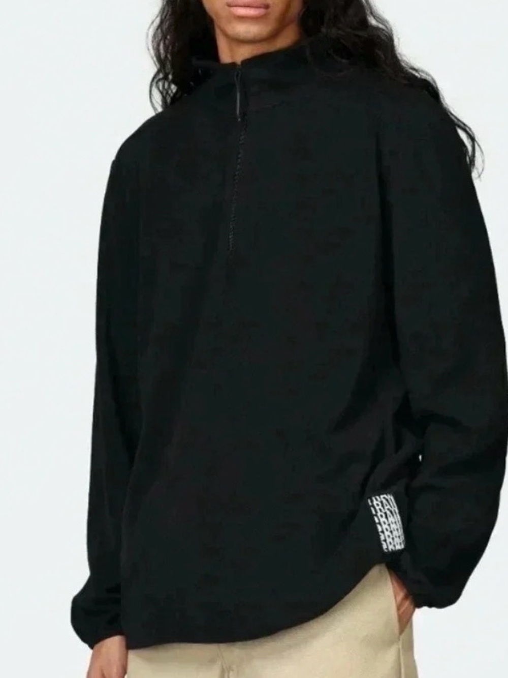 Raina Black Half-Zip Pullover Jacket large